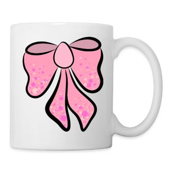 beautiful pink, pink bow, gift idea - Mug - white - Right
