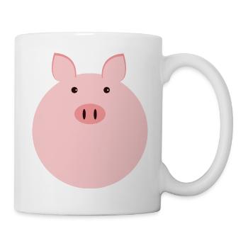 Schweinchen Fred - Tasse - Weiß - Rechts