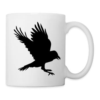 Rabe Flattert - Tasse - Weiß - Rechts