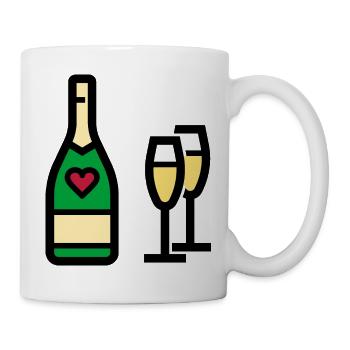 or sparkling wine for Valentine's Day - Mug - white - Right