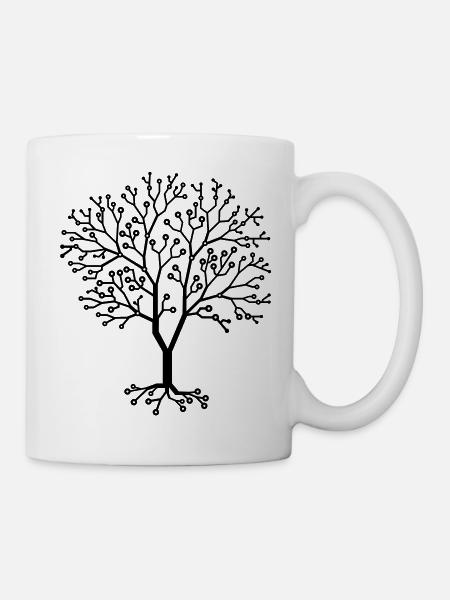 Computerplatinen - Baum aus Chips - Tasse - Weiß