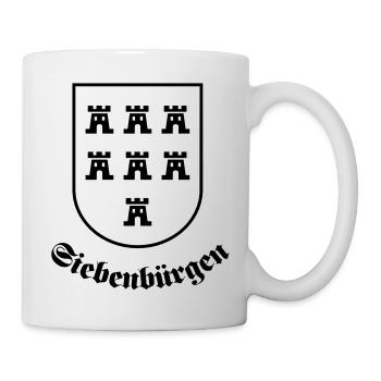 Sachsenwappen "Siebenbürgen" einfarbig - Tasse - Weiß - Rechts
