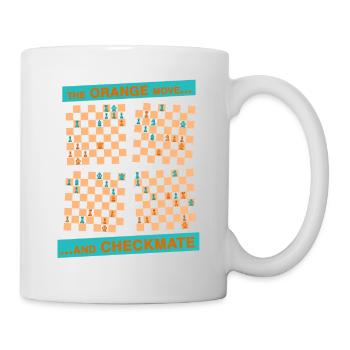 Die ORANGE Bewegung ... und CHECKMATE - einfach - Tasse - Weiß - Rechts