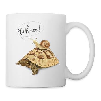 Joyride mit Schildkröte und Schnecke (englisch) - Tasse - Weiß - Rechts