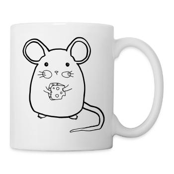 Mouse with cheese - Mug - white - Right