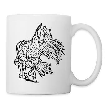 Keltisches Pferd Knoten Epona Tattoo Geschenk Thor - Tasse - Weiß - Rechts