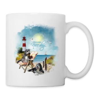 Bearded Collie - maritim - Tasse - Weiß - Rechts