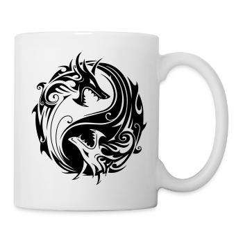 Yin Yang Dragons - Tasse - Weiß - Rechts