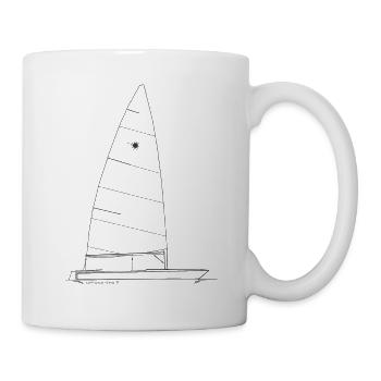 Graphique d'un dériveur laser pour chemises et tasses - Mug blanc - blanc - Droite