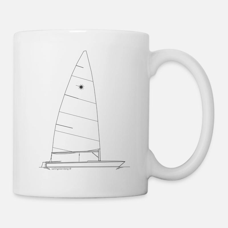 Graphic of a laser dinghy for shirts & cups - Mug - white