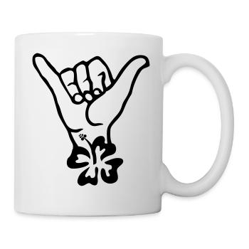 Aloha hand flower - Mug - white - Right