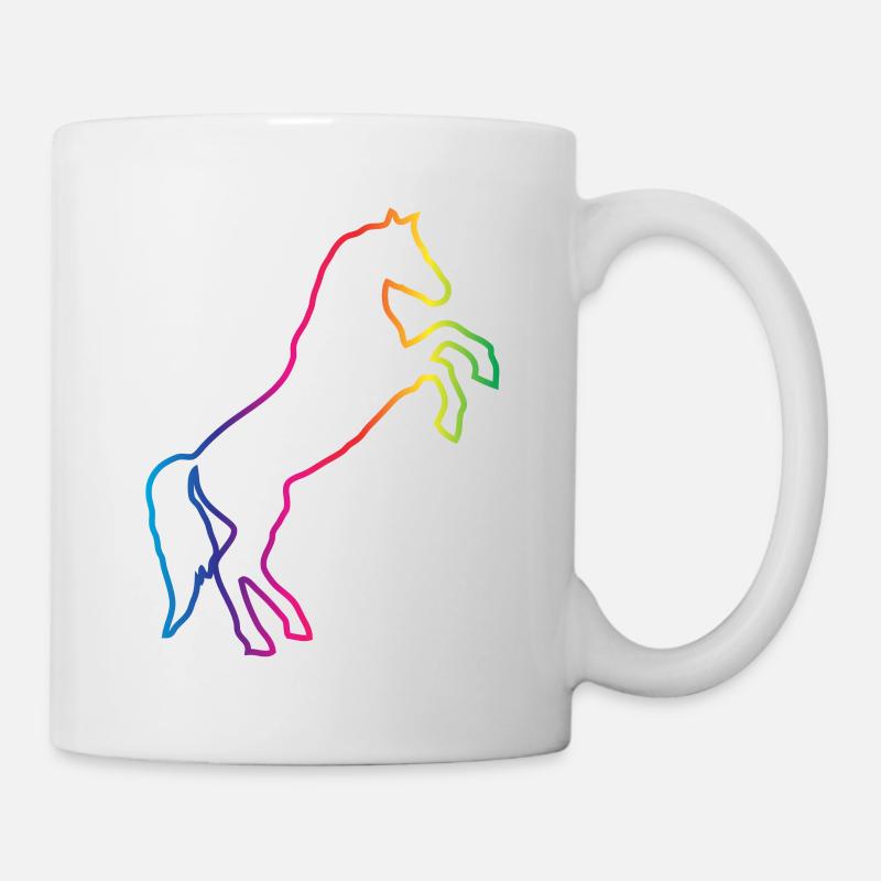 Cheval aux couleurs arc-en-ciel - Mug blanc - blanc
