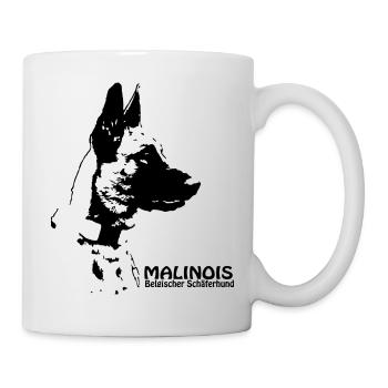 Malinois portrait, black - Mug - white - Right