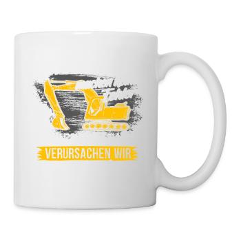 Bagger Shirt · Baustelle · Baumaschine · Feller - Tasse - Weiß - Rechts