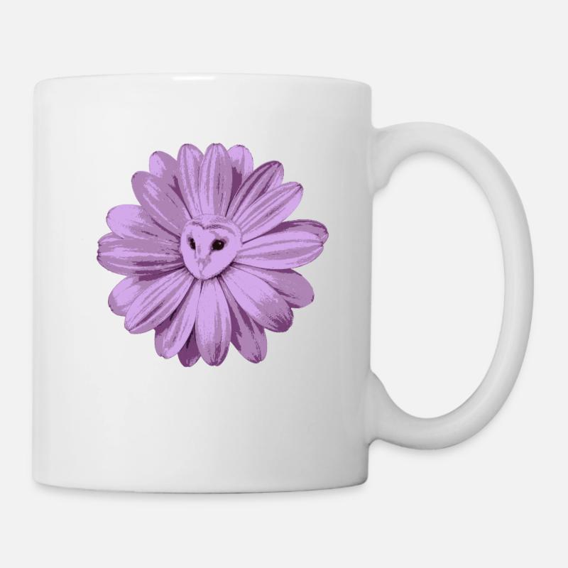 hiboux fleur - Mug blanc - blanc