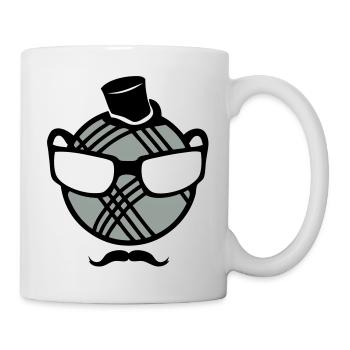 petanque boule smiley moustache lunette - Mug blanc - blanc - Droite