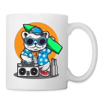 surfing cat - Mug - white - Right