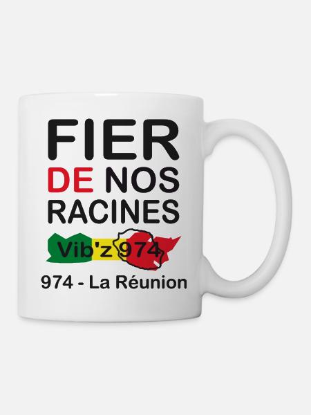 Fier de nos Racines - Vibz 974 02 - Mug blanc - blanc