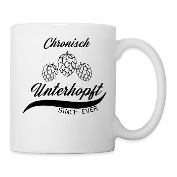 Chronisch Unterhopft 2- Hopfen Bier - Tasse - Weiß - Rechts