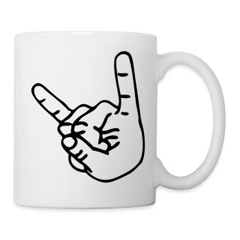 French fries fork for headbangers - Mug - white - Right