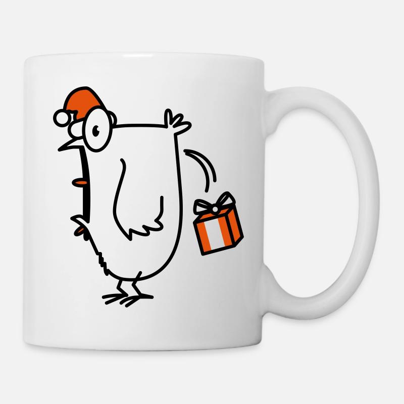 christmas chick verrücktes Huhn - Tasse - Weiß