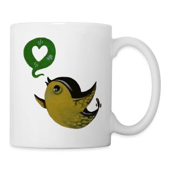 Street Art Bird Love Liberté - Mug blanc - blanc - Droite