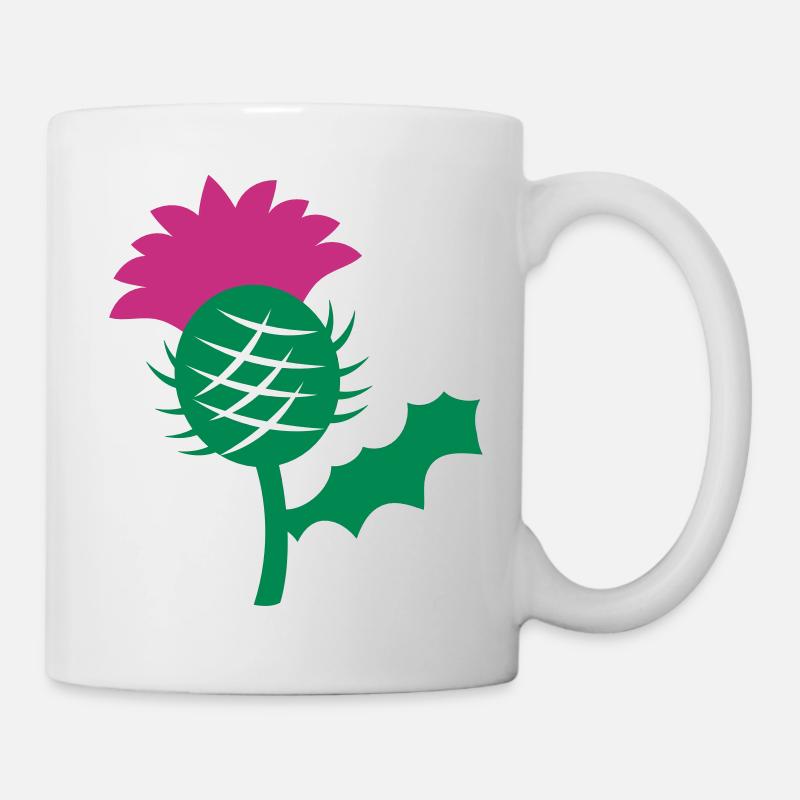 Einzel Kopf Blume der schottischen Distel - Tasse - Weiß