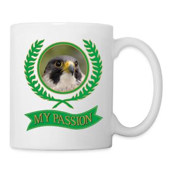 Wanderfalke. Meine Passion - Tasse - Weiß - Rechts