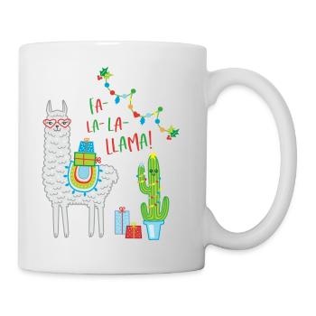 Fa la Llama Pull de Noël Cadeau de Noël - Mug blanc - blanc - Droite