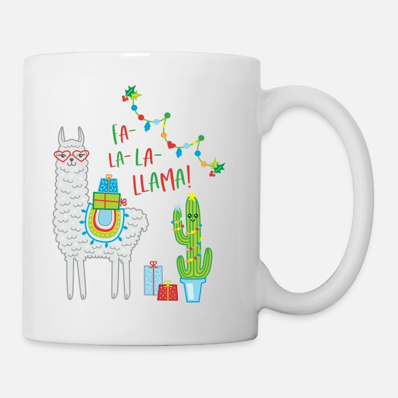 Fa la Llama Weihnachtspullover Weihnachtsgeschenk - Tasse - Weiß