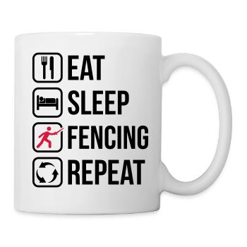 Mangez Sommeil Escrime Répétez - Mug blanc - blanc - Droite