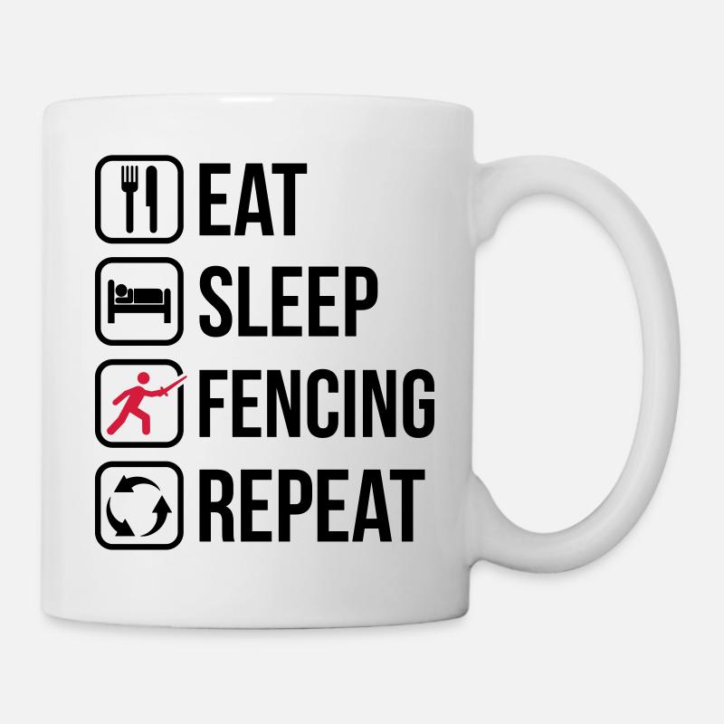 Eat Sleep Fencing Repeat - Mug - white