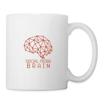 Social Media Brain - Sozial Hirn Geschenk Ideen - Tasse - Weiß - Rechts