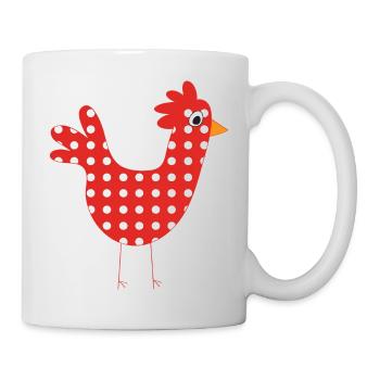 rote Henne - Tasse - Weiß - Rechts