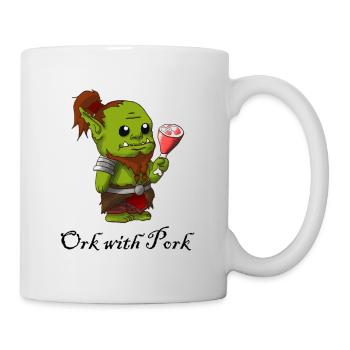 Orc with pork - Mug - white - Right