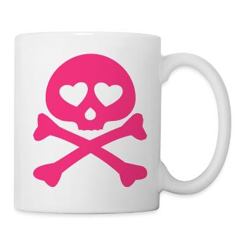 herz totenkopf (dh) - Tasse - Weiß - Rechts