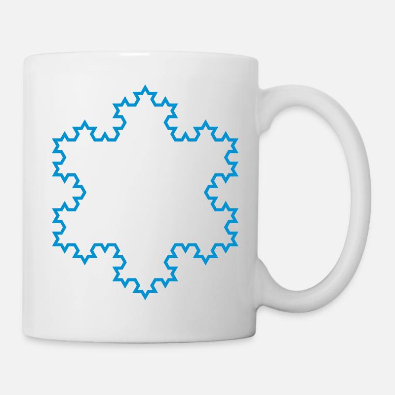 Fractales: Koch flocon de neige MED-DETAIL - Mug blanc - blanc