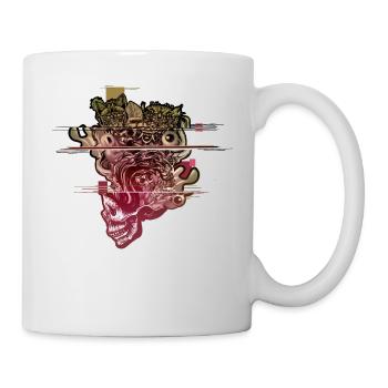 Skull Head Blown Glitch - Mug - white - Right