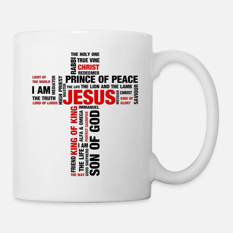 Jesus Names (cross shape) - Mug - white