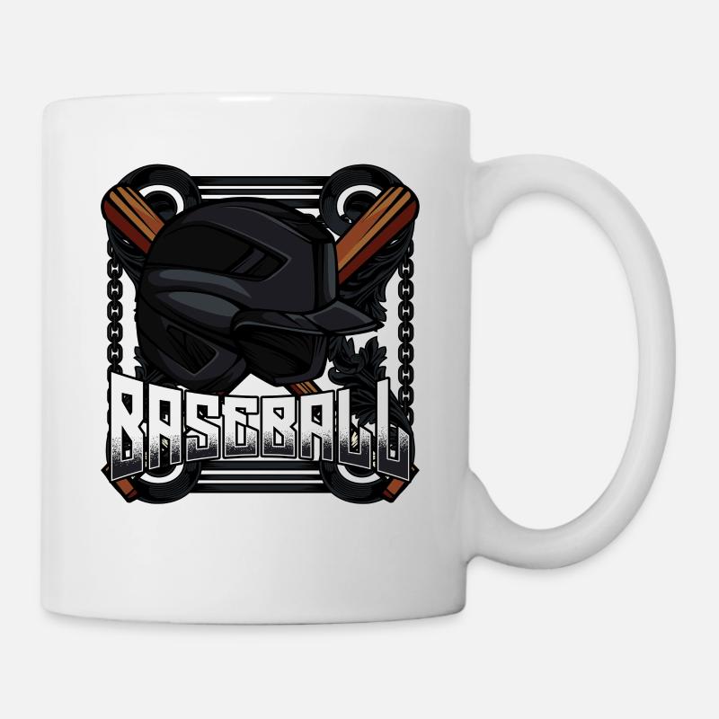 Casque de baseball batte de baseball sport idée cadeau - Mug blanc - blanc