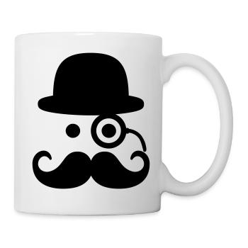 Smiley Mustache - Mug blanc - blanc - Droite