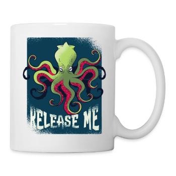 Vintage Krake - Tasse - Weiß - Rechts