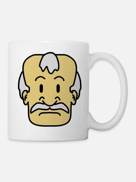 Old Man Face - Tasse - Weiß