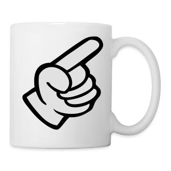 main cartoon gant humour - Mug blanc - blanc - Droite