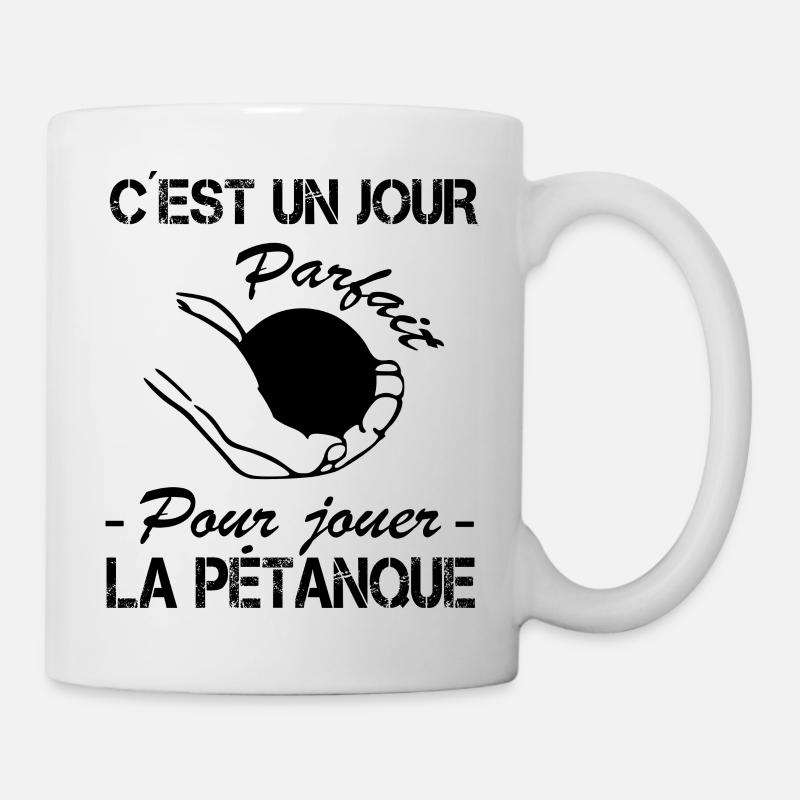 Petanque-Shirt • Ein perfekter Tag • Petanque-Geschenk - Tasse - Weiß