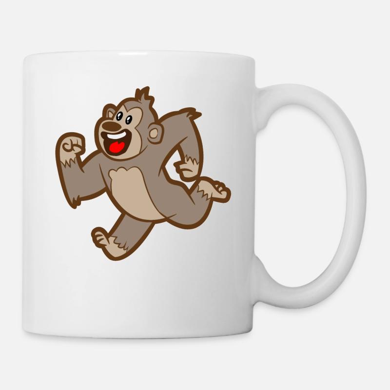 doux singe courant - Mug blanc - blanc