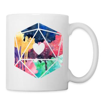 D20 Aquarell - Tasse - Weiß - Rechts