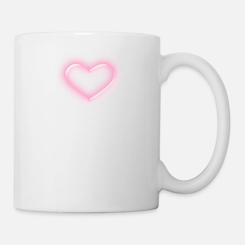 Herz, rosa Glow - Tasse - Weiß