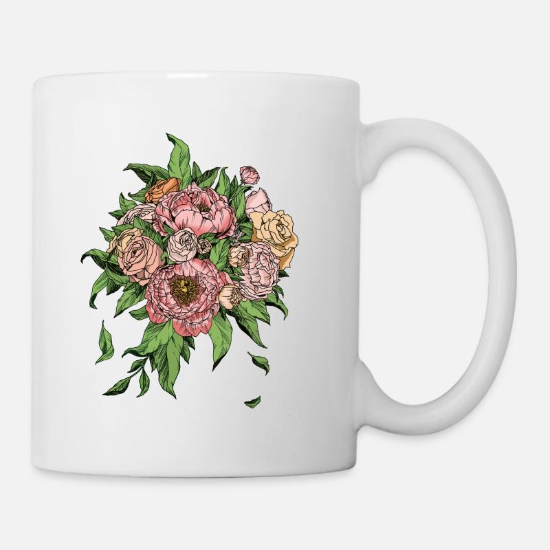 Flowers are the smile of the earth. Ralph Waldo Emer - Mug - white
