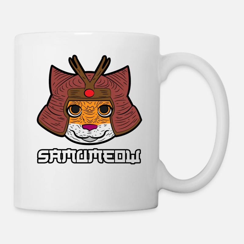 Weg des Samurai Krieger Katze - Tasse - Weiß